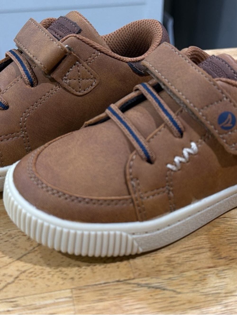 Kids Brown Casual Sperry - Velcro & Elastic Lace